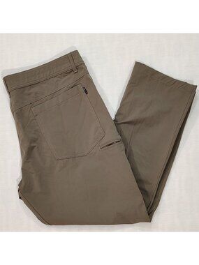 SwissTech Pants Mens 42x30 Lightweight Hiking Brown Grey Flat Front Stretch
